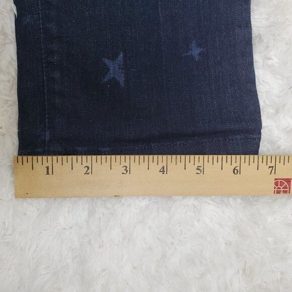 NYDJ Sheri Skinny Ventura Denim Blue Jean Dark Wash Factory Fading Star Print 6P - Picture 13 of 15